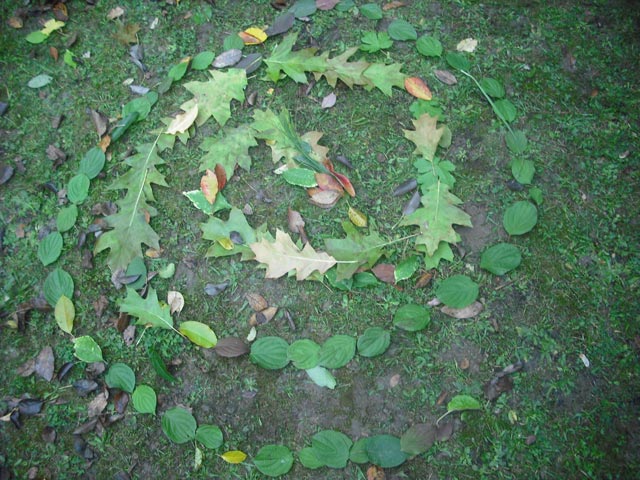 Mandala aus Blättern